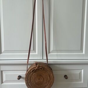 Round Woven Crossbody Bag